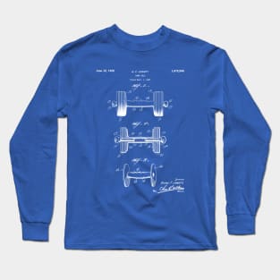 Weight Lifting Patent - Dumb Bell Art - Blueprint Long Sleeve T-Shirt